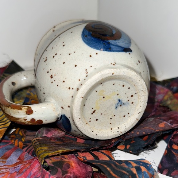 Vtg Otagiri Speckled Stoneware Cobalt Blue  Coffee Cup Mug Boho - Picture 6 of 9